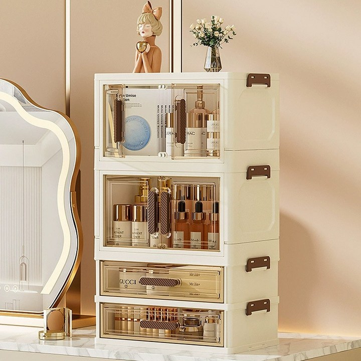 프리미엄 화장품 정리함 서랍형 디자인 화장대 대용량 투명 메이크업 수납박스