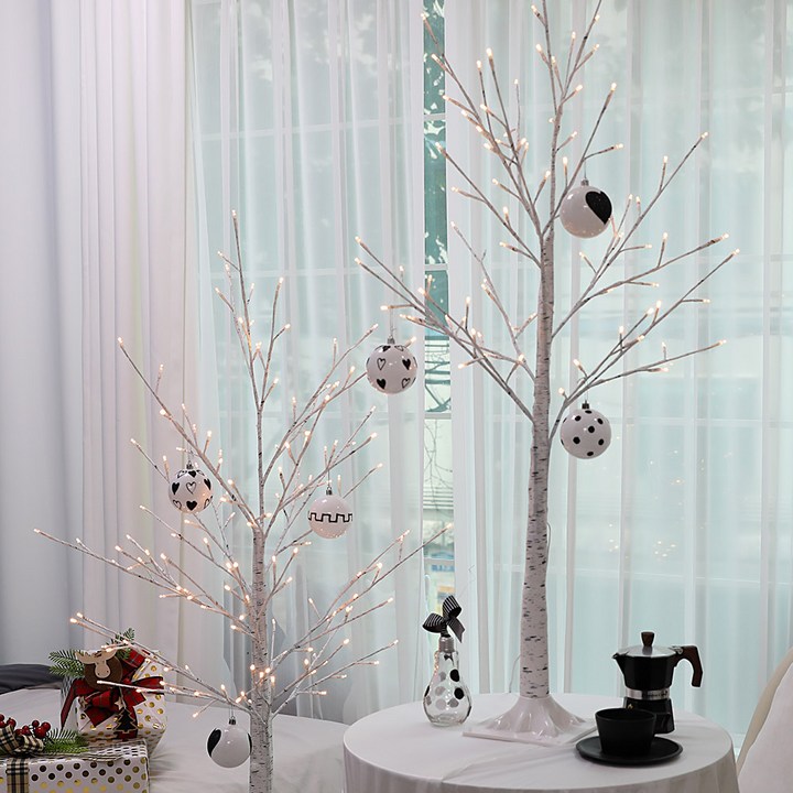 카페트리 조아트 크리스마스트리 자작나무트리 LED 감성트리 화이트 특별한트리 인조나무, 02_감성트리 화이트자작 1.6M
