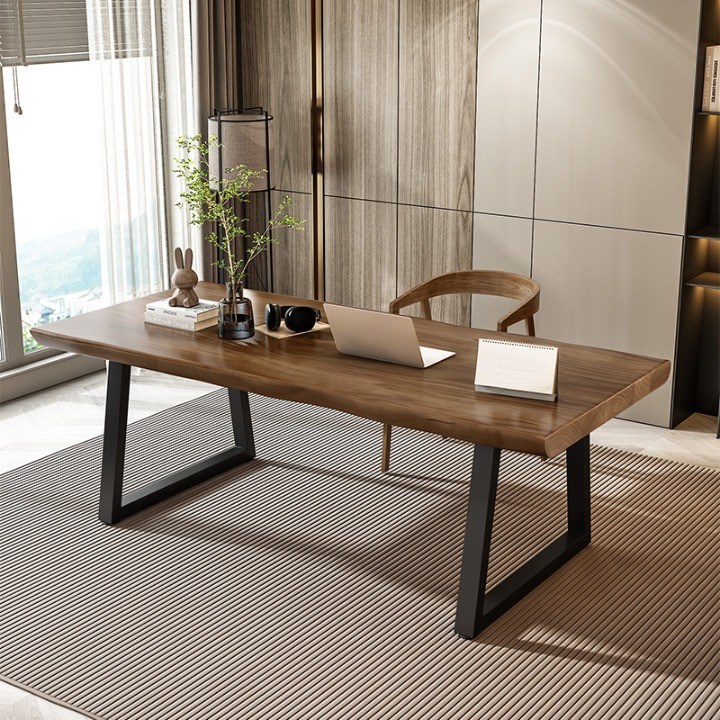 카페원목테이블 WOODLIK 통원목 테이블 회의용 서재 책상 거실 카페 식탁