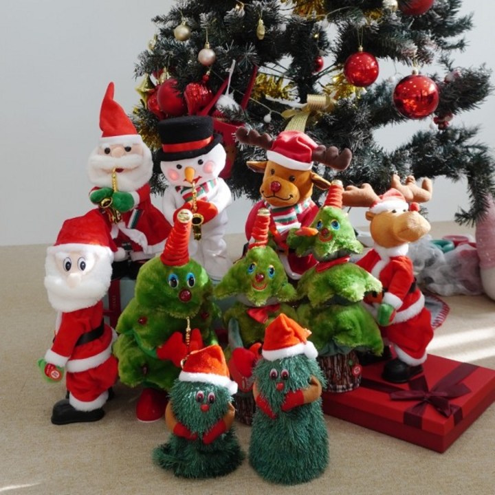 천삼백케이 갓샵 춤추는 댄싱 크리스마스 연주하는 산타 루돌프 눈사람 인형 3종