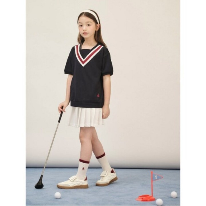 빈폴키즈 25FW 시즌오프 30 여아 루즈핏 썸머스쿨 티셔츠 네이비 BI5742G02R