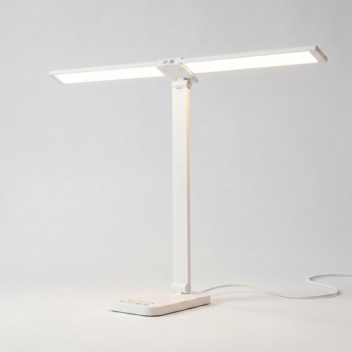 스탠드 조명 책상스탠드 LED 시력보호 블루라이트 차단 듀얼 와이드 무단계 밝기조절 독서등 Airwit, 화이트