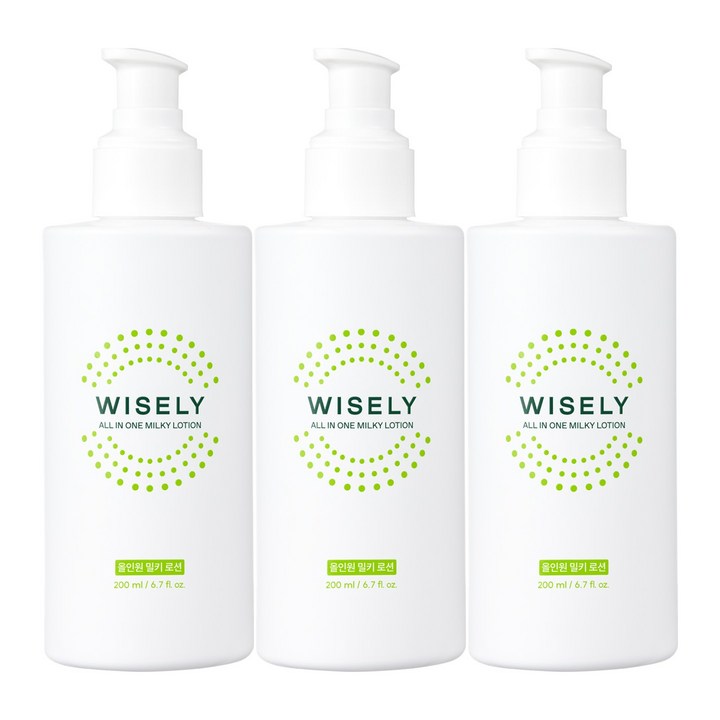 와이즐리 남성 올인원 밀키 로션, 3개, 200ml