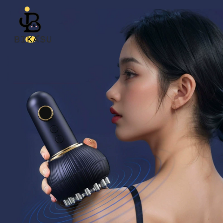 BIKASU 무선 충전식 괄사 마사지기 온열 바디 복부 팔뚝 종아리 허벅지 승모근 경락 마사지