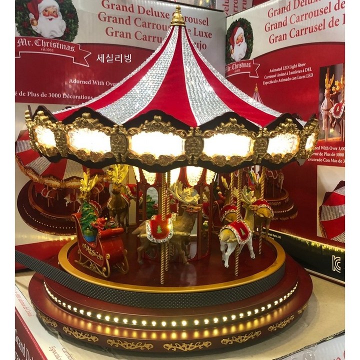 크리스마스 장식 회전목마 높이 40.6cm 장식용품 인테리어소품 홈카페 연말분위기 / 코스트코