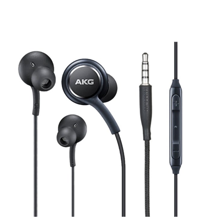 삼성 정품 AKG 유선이어폰 3.5파이 스마트폰 S10 S9 S8 노트9 노트8 갤럭시 화이트/블랙, 블랙