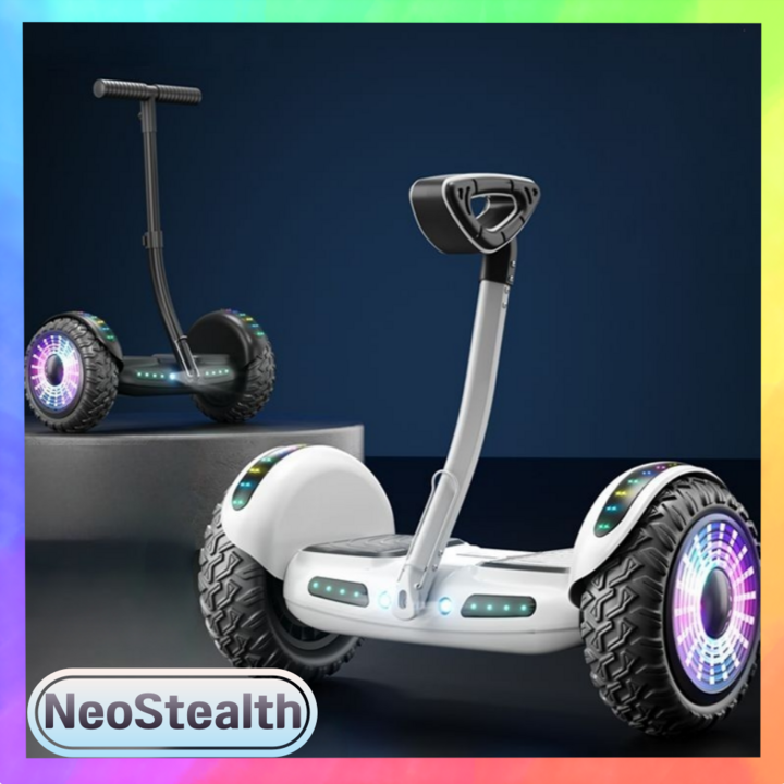 NEOSTELTH 넘어지지않는 신형 전동휠 3중제어 밸런싱 LED 대리기사 등하교 출퇴근, 프리미엄 화이트, 54V, 1개