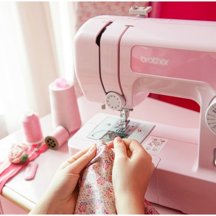 부라더미싱 ★풀구성★60주년 기념 핑크미싱 P17K 와이드테이블핑크용구함노루발3종패턴3종수강증3매