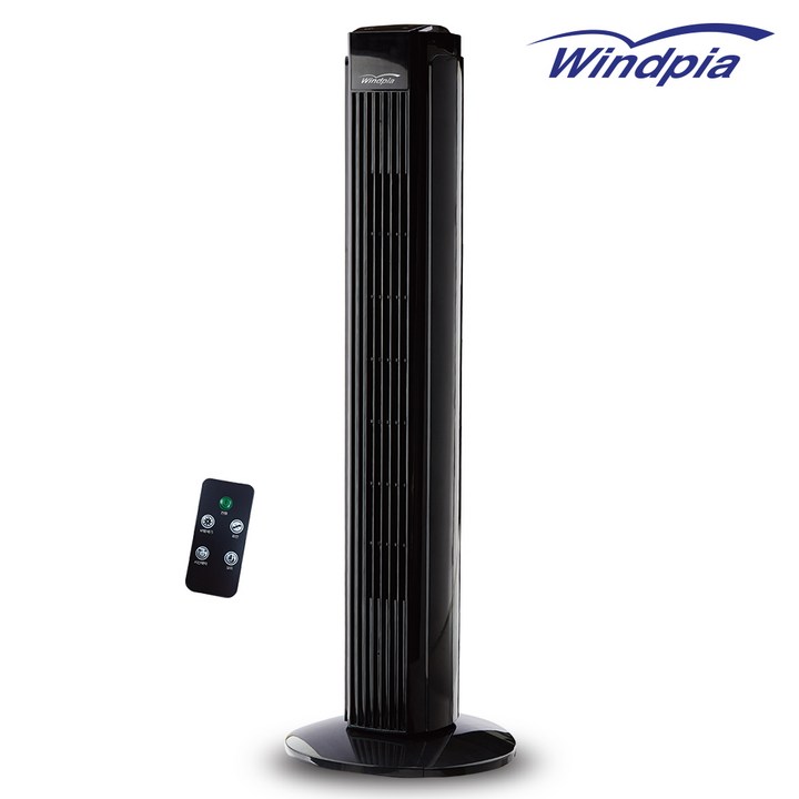 타워형선풍기 윈드피아 퓨어블랙 타워팬 리모컨형 WINDPIA-S12T
