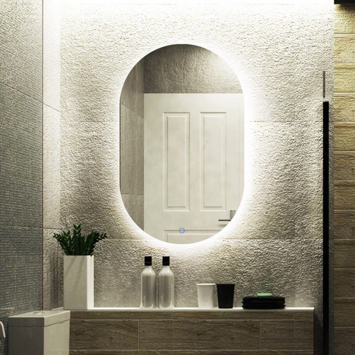 화장실led거울 LED 간접 타원형 트랙형 욕실 거실 거울(600x900,900x600), 가로형 900x600