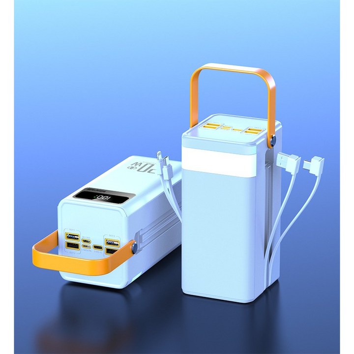 ZOZOFO 대용량 보조배터리 60000mAh 고속충전 PD PPS QC3.0 120W 2개 충전선 내장 캠핑용 차박 여행용 멀티단자 보조배터리, 60000mAh화이트