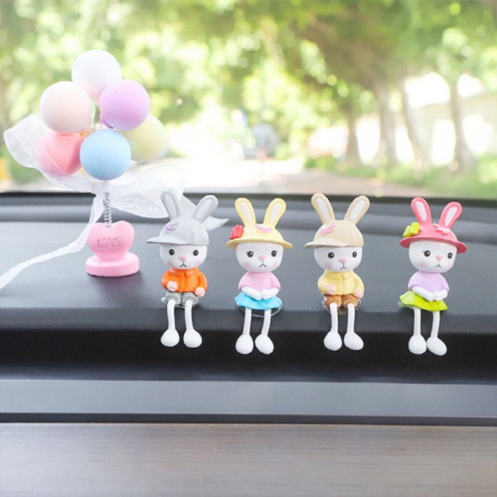 차량용 토끼 피규어 펭긴 피규어 오리 피규어 차량용품 귀여운 미니 장식품 새해선물