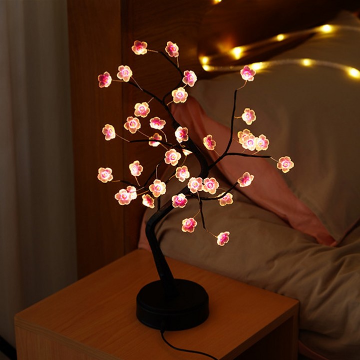 치프몰 LED 자작나무 트리 조명 50cm 10종, 매화 36구웜화이트 검정색 나무
