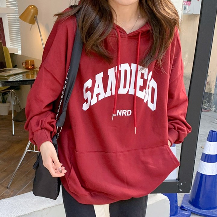 타니즈 산토스 데일리 레터링 박시 여성 후드티 타니즈 산토스 데일리 레터링 박시 여성 후드티