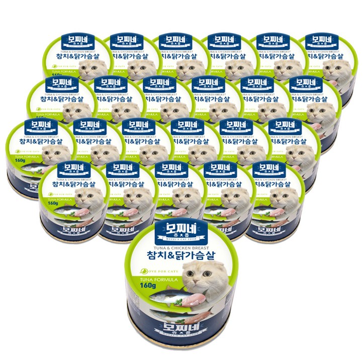 모찌네 고양이캔 츄릅 주식캔 24p, 참치+닭가슴살, 160g, 1세트
