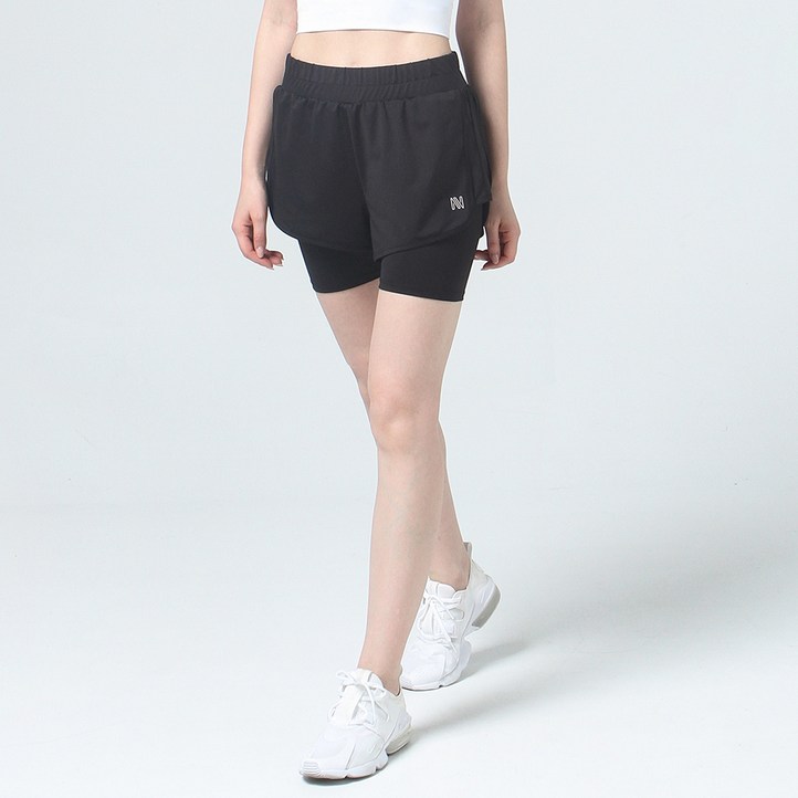 녹족 여성용 더블 반바지 투인원 레깅스 녹족 여성용 더블 반바지 투인원 레깅스