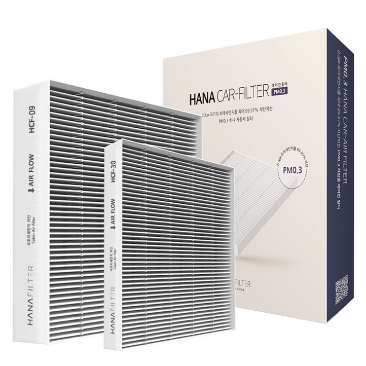하나필터 PM0.3 카니발 4세대 에어컨 필터 전면  후면