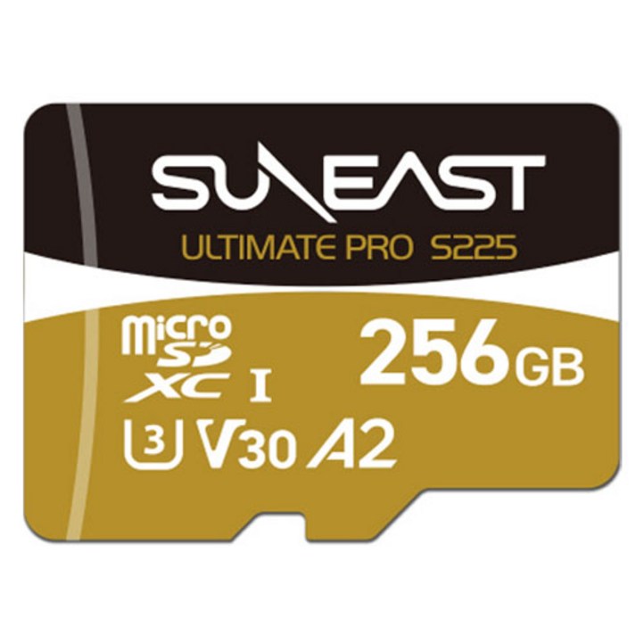선이스트 얼티메이트 프로 S225 V30 208MBs 드론 골드 마이크로SD 메모리카드, 1개, 256GB 선이스트 얼티메이트 프로 S225 V30 208MBs 드론 골드 마이크로SD 메모리카드, 1개, 256GB