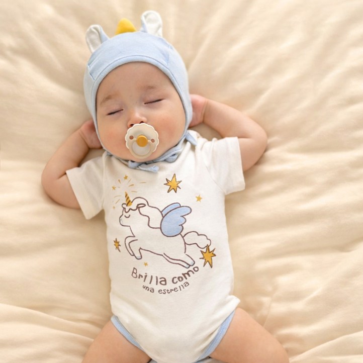 이키 반소매 바디수트  모자 세트