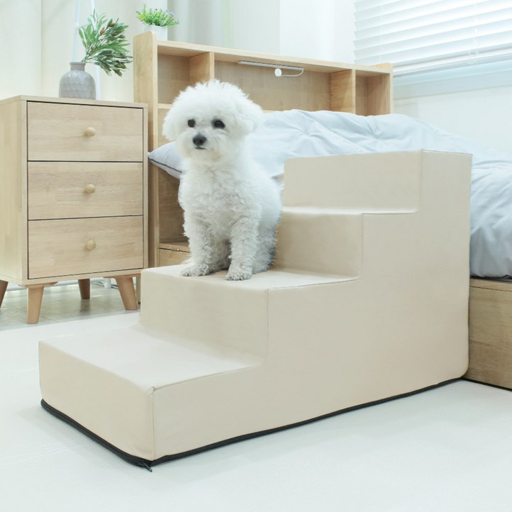 딩동펫 반려동물 바이엘 가죽 방수 논슬립 계단 4단