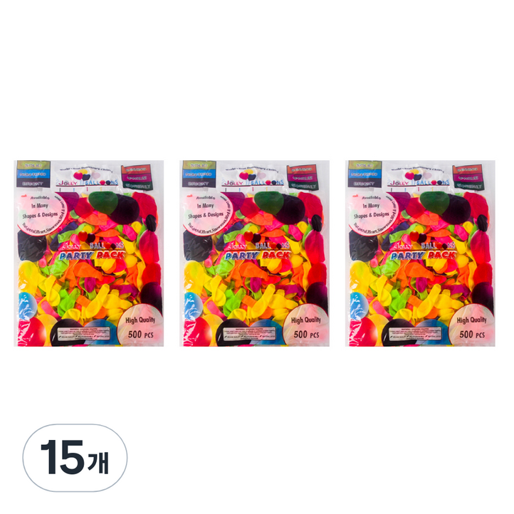 파티쇼 카니발 형광 물풍선 500p, 혼합 색상, 15개 파티쇼 카니발 형광 물풍선 500p, 혼합 색상, 15개