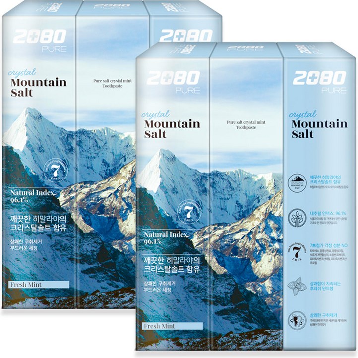 2080 퓨어 마운틴솔트 치약 크리스탈 민트 2080 퓨어 마운틴솔트 치약 크리스탈 민트
