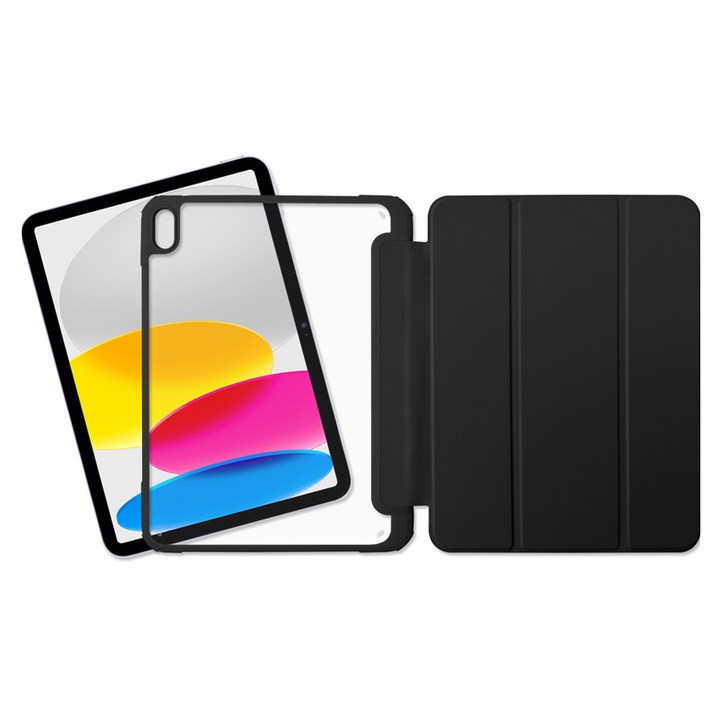 라이노핏 클리어쉴드 플러스 스마트커버 케이스, 블랙, 1개