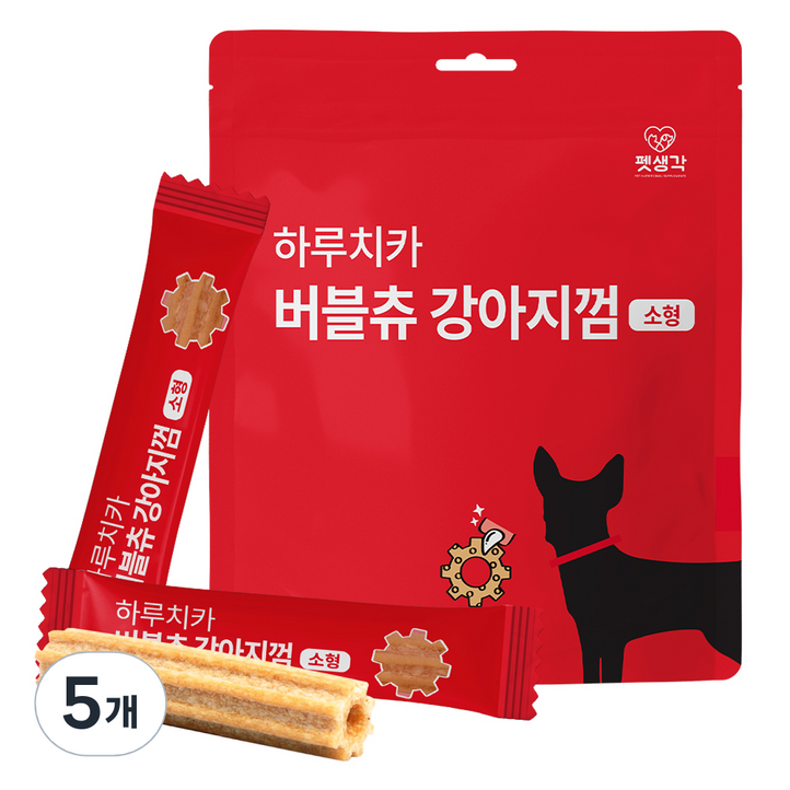 펫생각 강아지 하루치카 버블츄 강아지껌 소형 21p, 치아관리, 168g, 5개