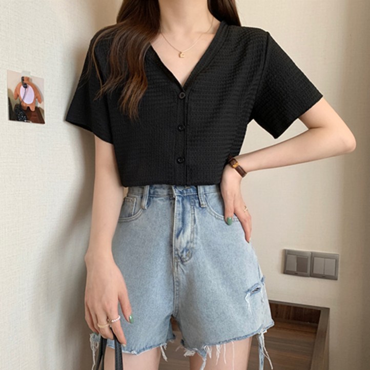 레몬소울 빅사이즈 씨리티 반팔 가디건 블라우스 레몬소울 빅사이즈 씨리티 반팔 가디건 블라우스