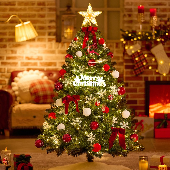 홍트리 크리스마스 트리  LED 전구  장식 세트, 루돌프 루비