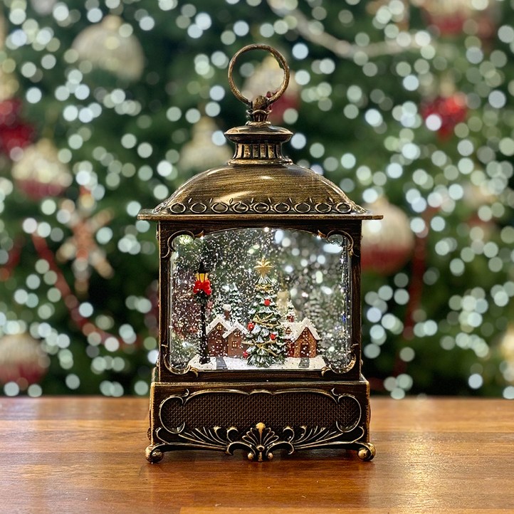 마쉬매리골드 크리스마스 겨울풍경 앤틱 랜턴 오르골