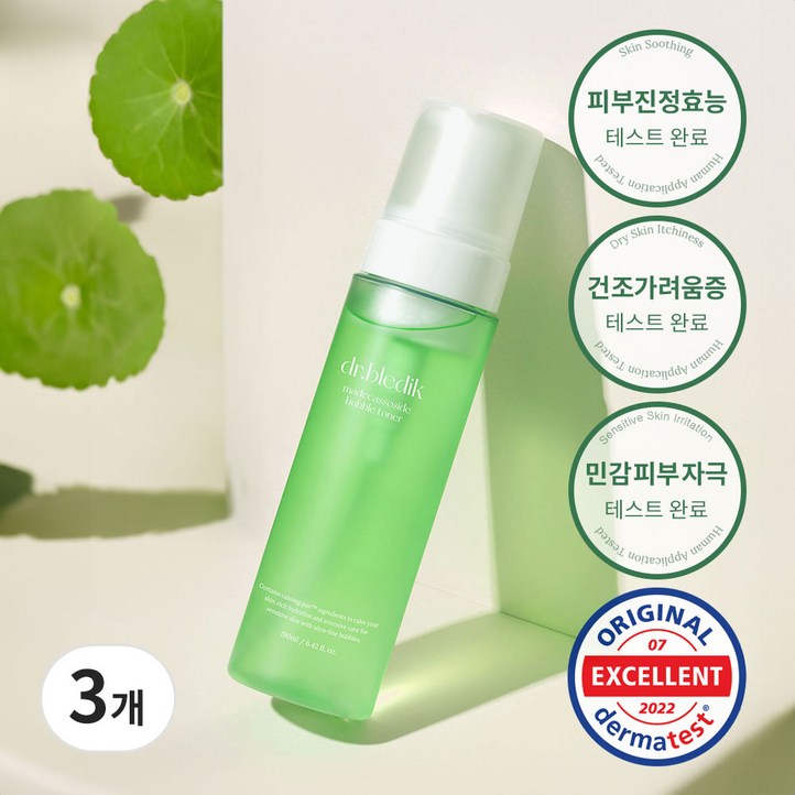 닥터블레딕 마데카소사이드 버블 토너 190ml, 3개, 190g