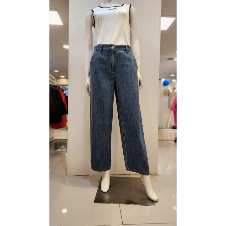 NC울산 베스띠벨리 뒷 허리밴드 블루 와이드 데님 팬츠  KPKE2282ID