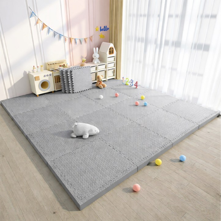 홈포밍 EVA 층간소음 퍼즐매트 두꺼운 거실 바닥, 16개, 그레이