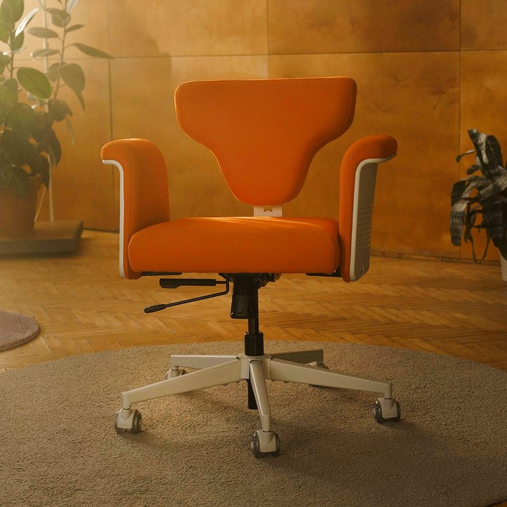NEWTRAL 뉴트럴 프리덤X 멀티포지션 패브릭 의자 기능성 홈 오피스 사무용 컴퓨터 책상의자, 오렌지