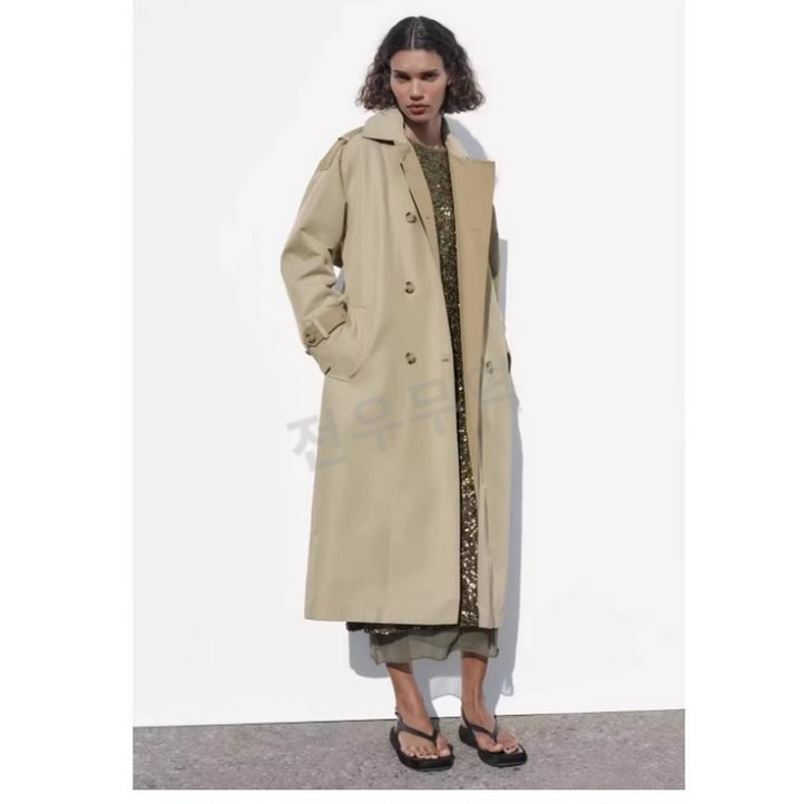 ZARA 여성 신상 더블 버튼 코트 오버핏 베이지 15Y0706 ZARA 여성 신상 더블 버튼 코트 오버핏 베이지 15Y0706