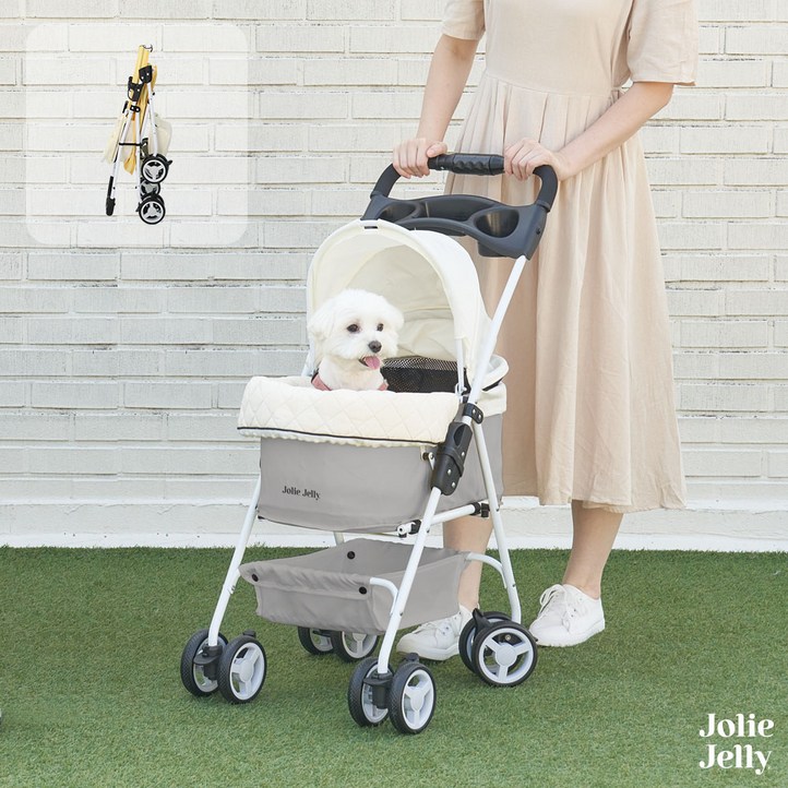 졸리젤리 조이 유모차 반려동물 강아지 고양이 양대면 일체형 접이식