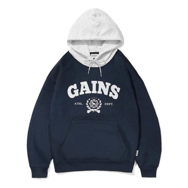 게인스보로 로럴골든 배색 후드티 2COLOR