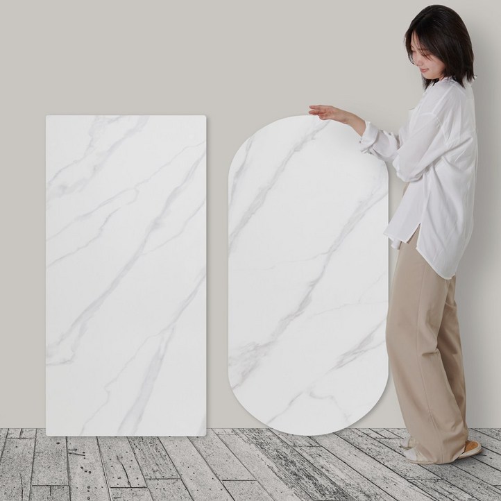 달리빙앤 식탁 테이블 포세린 세라믹 상판 교체용 타원형 사각 1200 1400