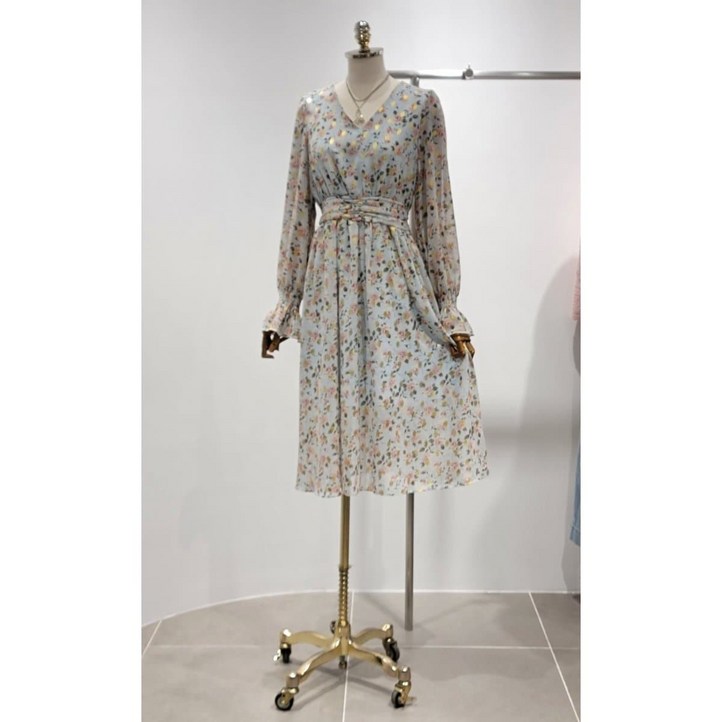 올리브데올리브 올리브데올리브 여성 브이넥 쉬폰 플라워 원피스 YW4SO305