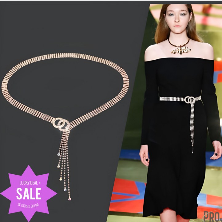 믿음상 여성 큐빅 벨트 허리띠 반짝이 패션 허리 장식 액세서리 체인 유럽풍