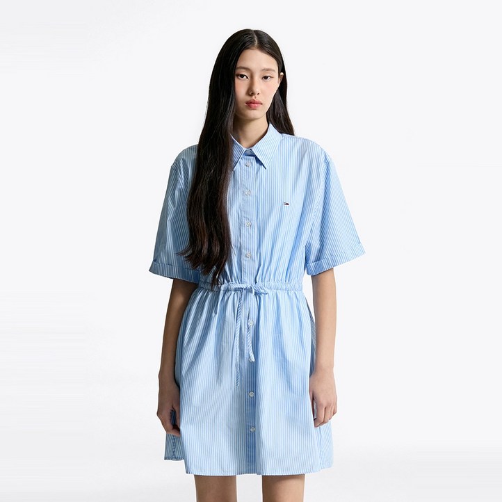 타미힐피거 미니 스트라이프 셔츠 원피스 T32F1WOP32TWT10A9