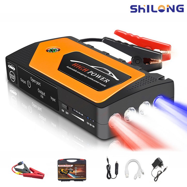 SHILONG 12V 99800mAH 차카파워 차량용 점프스타터, 99800mAh, 1개