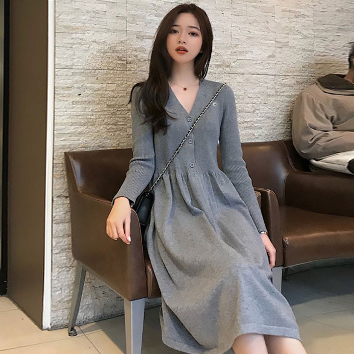 어썸풀 글로디아 니트 원피스 진주코사지 어썸풀 글로디아 니트 원피스 진주코사지
