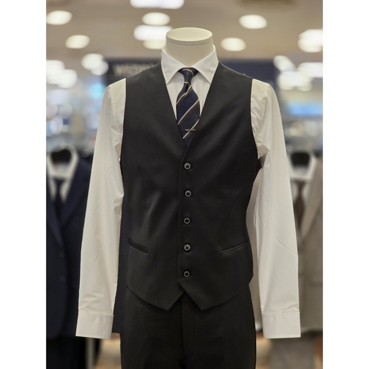 킨록 앤더슨 남성용 울혼방 블랙 정장 베스트 조끼 아이템 NFJ721