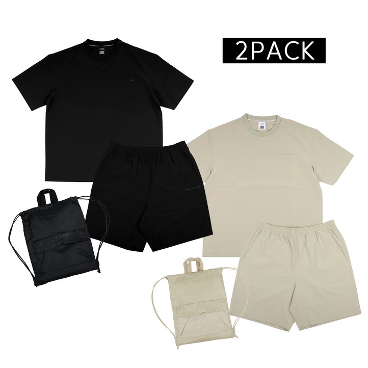 국내매장 정품 내셔널지오그래픽 25SS 신상 접촉냉감 기능성 우븐 반팔반바지 셋업  미니백 세트상품  스포츠양말