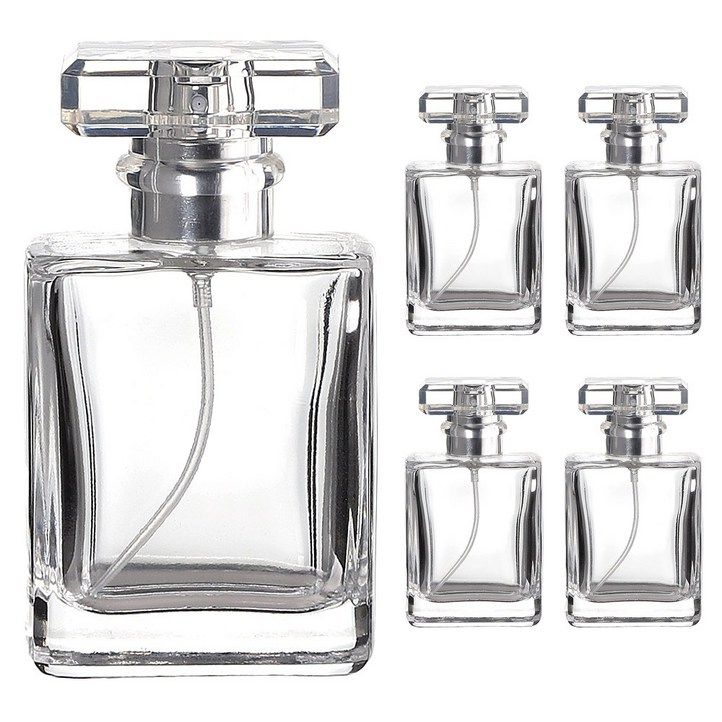 카타니아 실버캡 50ml 향수 공병 스크류타입 용기 만들기 재료 퍼퓸 스프레이 유리 DIY, 5개 카타니아 실버캡 50ml 향수 공병 스크류타입 용기 만들기 재료 퍼퓸 스프레이 유리 DIY, 5개