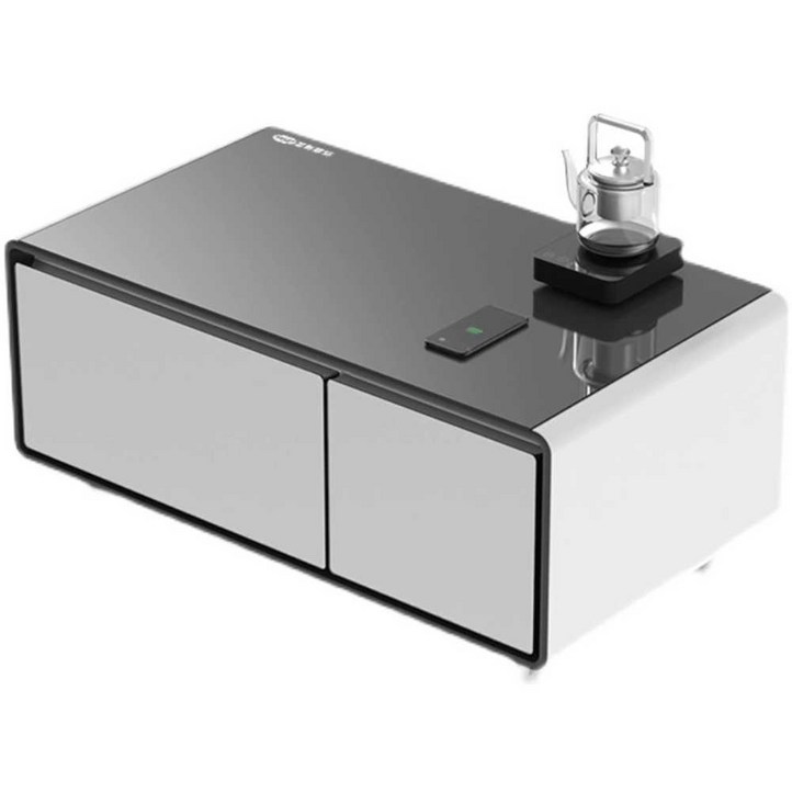 냉장고 테이블 스마트 서랍형 거실 탁자 터치형 와인, 90L 냉장냉동무선 충전