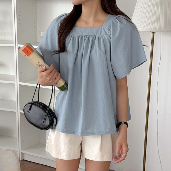 마이쏭 여성 빅사이즈 루즈핏 셔츠 여리여리 블레씽스퀘어바스락블라우스