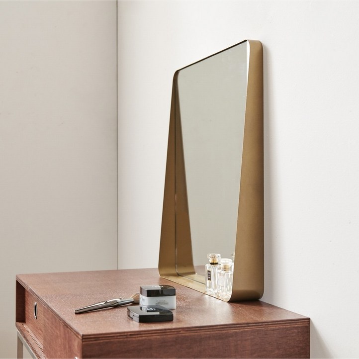 라솜 라운드 화장대 거울 스탠드 욕실 벽거울, 화이트